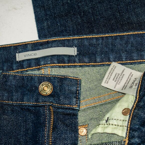 VINCE Women's Skinny Raw Denim Jeans Indigo Dye Size 26 NWT $185 - Picture 2 of 11